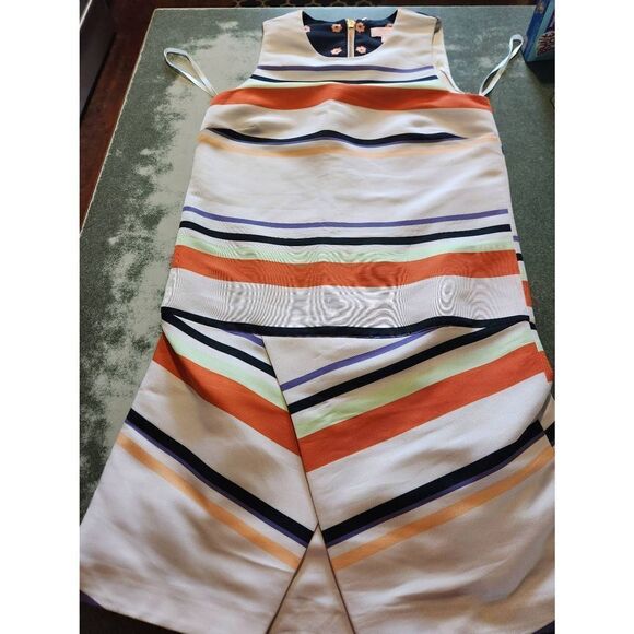 Ted Baker London Multicolored Striped Structured Shift Dress sz 0 (XS) - Picture 3 of 6